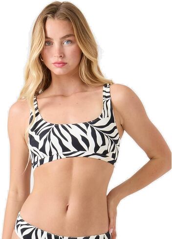 Roxy Women's Bralette Bikini Top – Adjustable Swim Top, Quick-Dry, Removable Pads, UPF 50+, Black Mix, Medium in Kuwait