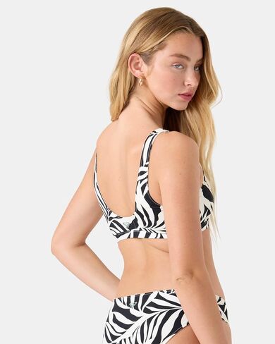 Roxy Women's Bralette Bikini Top – Adjustable Swim Top, Quick-Dry, Removable Pads, UPF 50+, Black Mix, Medium in Kuwait