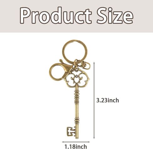 Vintage Bronze Key Keychain Y2K Classic Retro Style Skeleton Key Zinc Alloy Key Accessory for Bags Cars Ideal Gift for Men and Women in Saudi Arabia