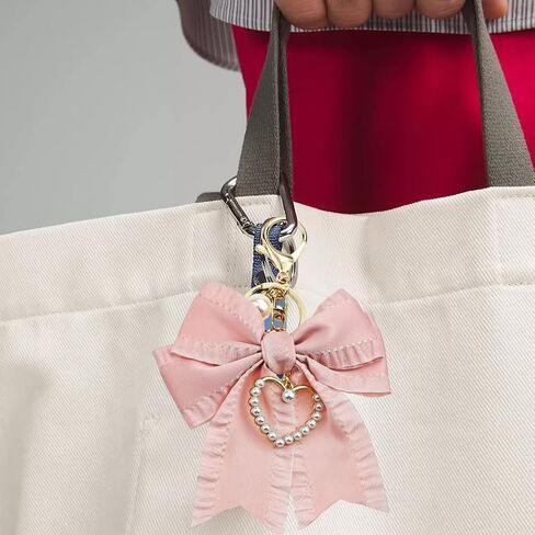 3 PACK Bow Pearl Keychain Purse Charm for Women Cute Wristlet Bag Charm for Handbags Backpacks & Car Keys Key Chain Accessories for Purses in Kuwait