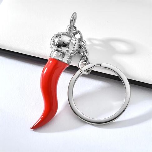 Dreuyet 12 Pcs Italian Horn Keychain Italian Luck Red Horn Charm Chili Pepper Keychain Souvenir for Car Bag Accessories in Kuwait