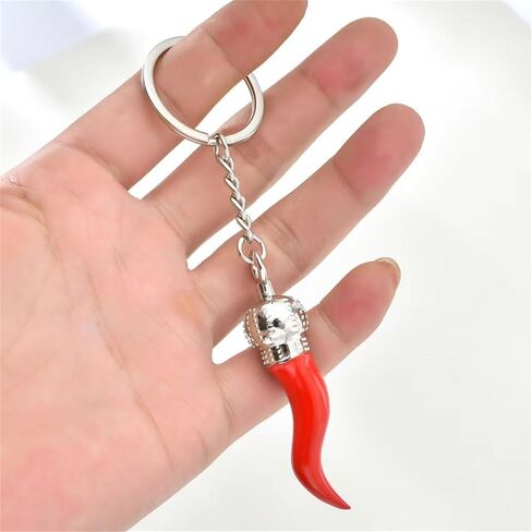 Dreuyet 12 Pcs Italian Horn Keychain Italian Luck Red Horn Charm Chili Pepper Keychain Souvenir for Car Bag Accessories in Kuwait