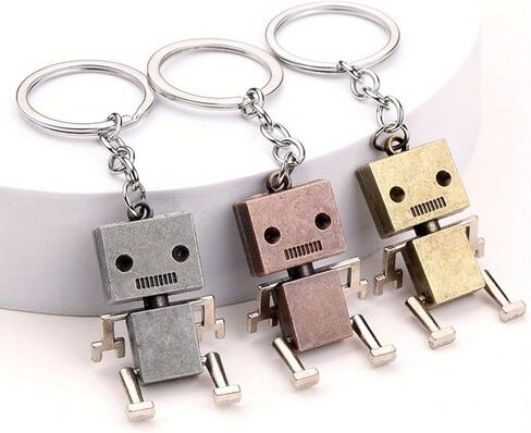 3PS Cute Movable Metal Robot Keychain keyring Fashion Figure Metal Key Chain Ring for Women Men Gift Charms Pendant in Kuwait