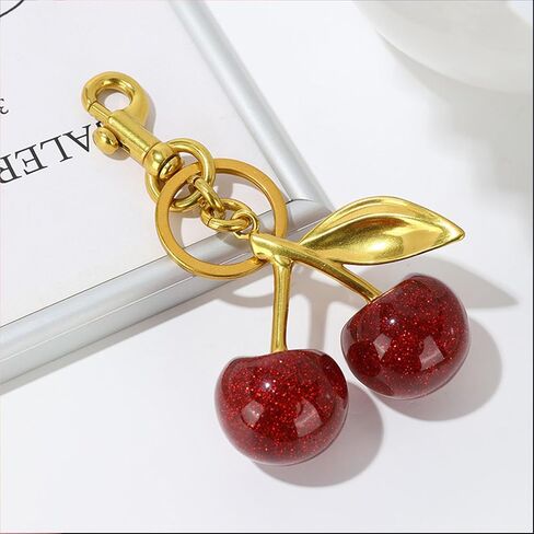 Cherry Bag Charms, Keychain Purse Charms for Handbags, Cherry Keychain for Women, Mothers Day Gifts, Birthday in Kuwait