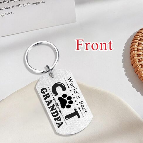 Alotozo Gifts from Cats for Grandpa - World’s Best Cat Grandpa Keychain - Valentine's Day, Birthday Gifts for Cat Lover Grandfather in Kuwait