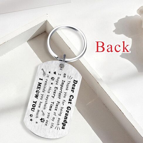 Alotozo Gifts from Cats for Grandpa - World’s Best Cat Grandpa Keychain - Valentine's Day, Birthday Gifts for Cat Lover Grandfather in Kuwait
