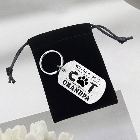 Alotozo Gifts from Cats for Grandpa - World’s Best Cat Grandpa Keychain - Valentine's Day, Birthday Gifts for Cat Lover Grandfather in Kuwait