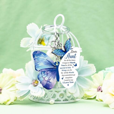 igvean Best Aunt Ever Gifts Butterfly Keychain for Women Aunts Birthday Gift from Niece Nephew Mothers Day Gifts for Aunt Christmas Thanksgiving Present for Aunts in Saudi Arabia