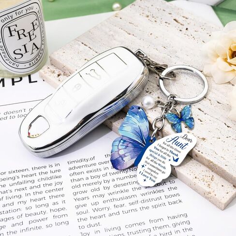 igvean Best Aunt Ever Gifts Butterfly Keychain for Women Aunts Birthday Gift from Niece Nephew Mothers Day Gifts for Aunt Christmas Thanksgiving Present for Aunts in Saudi Arabia