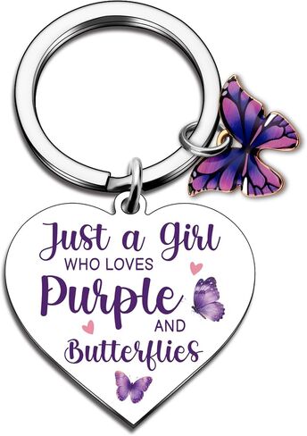 Aisity Purple Butterfly Gifts for Women Butterfly Keychain for Women Friends Purple Butterflies Accessories Christmas Birthday Gifts for Mom Daughter Sister Best Friend in Kuwait