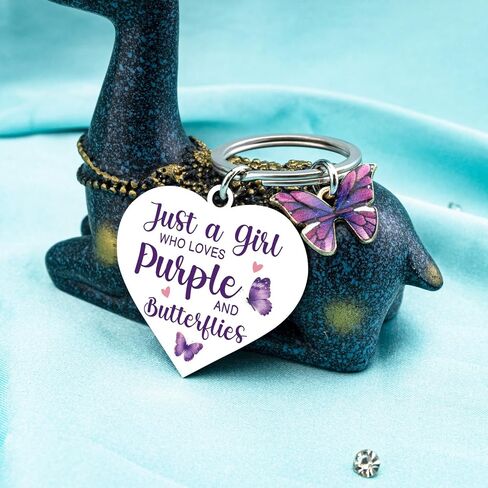 Aisity Purple Butterfly Gifts for Women Butterfly Keychain for Women Friends Purple Butterflies Accessories Christmas Birthday Gifts for Mom Daughter Sister Best Friend in Kuwait