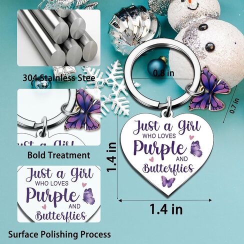 Aisity Purple Butterfly Gifts for Women Butterfly Keychain for Women Friends Purple Butterflies Accessories Christmas Birthday Gifts for Mom Daughter Sister Best Friend in Kuwait