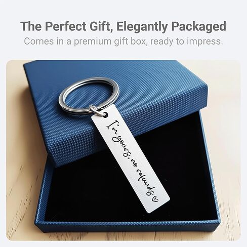 I’m Yours No Refunds Key Chain Boyfriend Girlfriend Husband Wife Birthday Cute Car Accessories Funny Gifts Stainless Steel Keychain (I Am Yours) in Saudi Arabia
