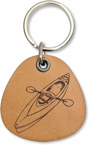 Outdoors Adventurer Genuine Leather Keychain Durable lightweight and Rugged - Vintage Look Kayak and Canoe in Kuwait