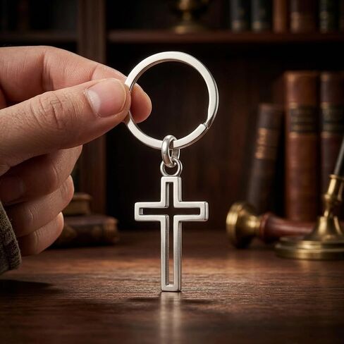6 Cross Keychain Silver Hollow Out, Cool Keepsakes for Men Women, Baptism, Christmas, Easter, Celebrations, Party Favors, Car Keys, Bag Accessories in Saudi Arabia
