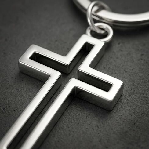 6 Cross Keychain Silver Hollow Out, Cool Keepsakes for Men Women, Baptism, Christmas, Easter, Celebrations, Party Favors, Car Keys, Bag Accessories in Saudi Arabia