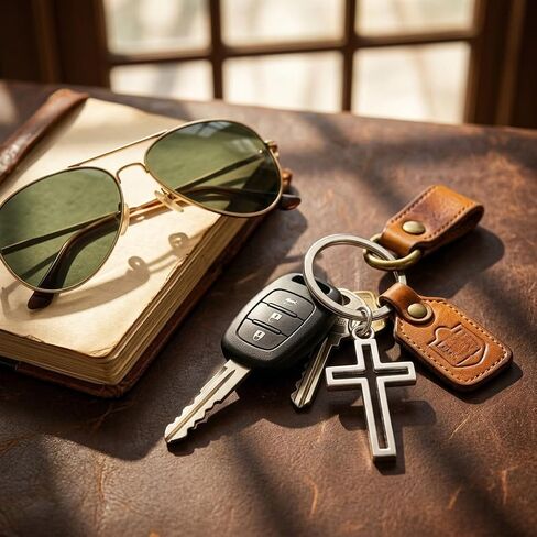 6 Cross Keychain Silver Hollow Out, Cool Keepsakes for Men Women, Baptism, Christmas, Easter, Celebrations, Party Favors, Car Keys, Bag Accessories in Saudi Arabia