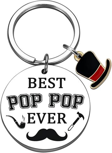 Pop Pop Keychain Fathers day Gift from Grandkids Best Grandfather Gifts from Granddaughter Grandson for Birthday Fathers Day Christmas Gift for Grandpa in Saudi Arabia