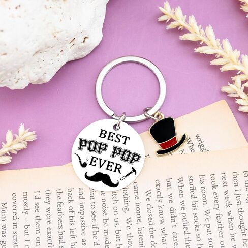 Pop Pop Keychain Fathers day Gift from Grandkids Best Grandfather Gifts from Granddaughter Grandson for Birthday Fathers Day Christmas Gift for Grandpa in Saudi Arabia