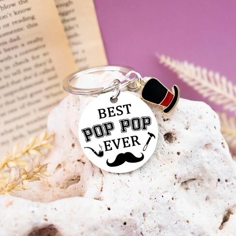 Pop Pop Keychain Fathers day Gift from Grandkids Best Grandfather Gifts from Granddaughter Grandson for Birthday Fathers Day Christmas Gift for Grandpa in Saudi Arabia