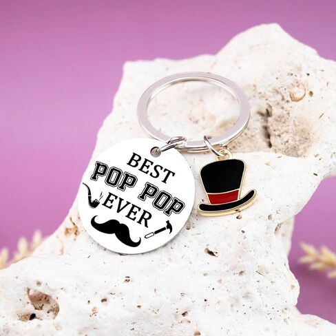 Pop Pop Keychain Fathers day Gift from Grandkids Best Grandfather Gifts from Granddaughter Grandson for Birthday Fathers Day Christmas Gift for Grandpa in Saudi Arabia