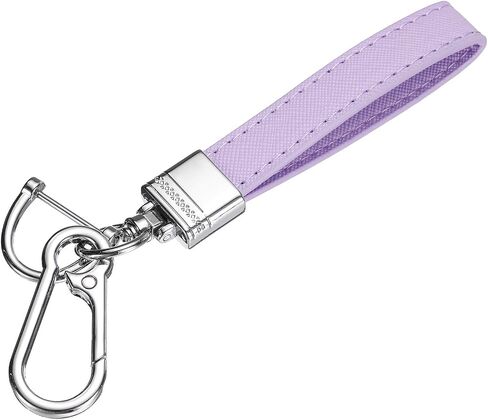 PATIKIL Leather Keychain, Metal Leather Key Fob Wristlet Car Key Chain Ring Clip with Anti-Lost D Ring for Home Car in Kuwait