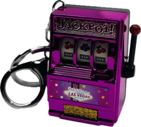 Las Vegas Slot Machine Keychain, Pink, Working Mini Replica with Pull Handle in Saudi Arabia