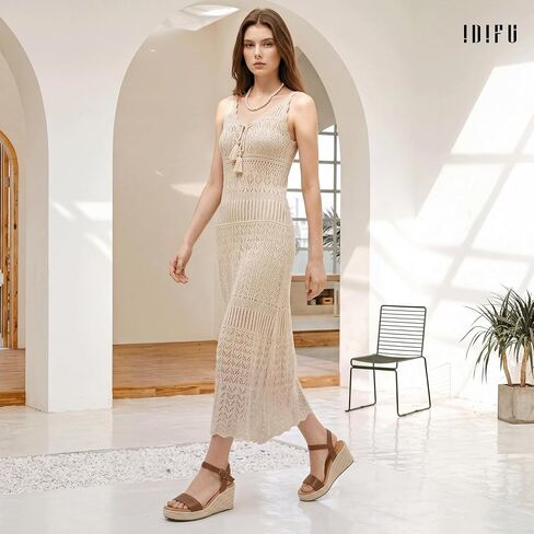 IDIFU IN3 Platform Espadrilles Wedges for Women Slip on Ankle Strap Square Open Toe Slingback Dressy Sandals Comfortable Casual Cute Summer Vacation Wedding Wedges Sandals in Kuwait