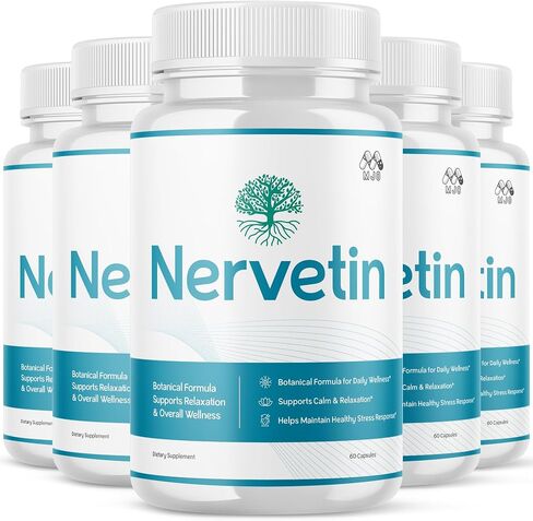 (5 Pack) Nervetin Capsules, Official Nervetin Pills with All Natural Ingredients , Advanced Vitamin Supplement Pills Supporting Health and Wellness, Maximum Strength Crafted in the USA (300 Capsules) in Saudi Arabia