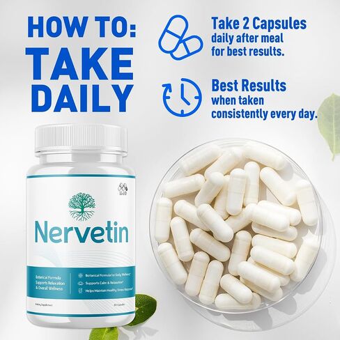 (5 Pack) Nervetin Capsules, Official Nervetin Pills with All Natural Ingredients , Advanced Vitamin Supplement Pills Supporting Health and Wellness, Maximum Strength Crafted in the USA (300 Capsules) in Saudi Arabia