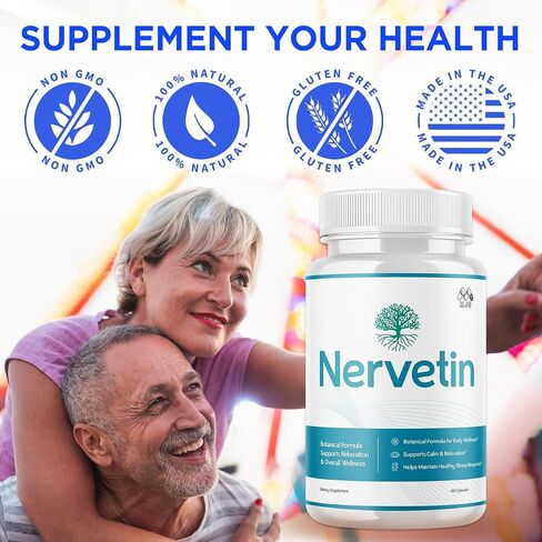 (5 Pack) Nervetin Capsules, Official Nervetin Pills with All Natural Ingredients , Advanced Vitamin Supplement Pills Supporting Health and Wellness, Maximum Strength Crafted in the USA (300 Capsules) in Saudi Arabia