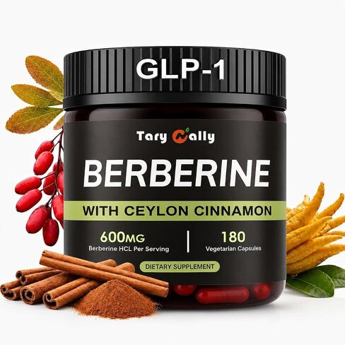 Liposomal Berberine HCl 600mg Capsules with Ceylon Cinnamon & Citrus Bergamot, Vegetarian Supplement for Everyday Metabolic Support & Nutrient Utilization, 180 Count, 90-Day Supply in Saudi Arabia