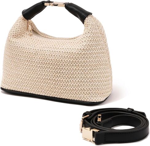 Straw Shoulder Crossbody Bag Small Tote Purse Top Handle Clutch for Summer Beach Travel in Kuwait