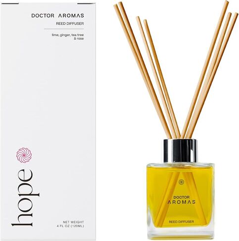 Doctor Aromas Premium Reed Diffuser Diffuser Glass Jar Set Elegant Scent for Home, Room or Bathroom and Fresh Air Scent Lasting Home Fragrance Over 90 Days (Pack of 1, Hope) in Saudi Arabia