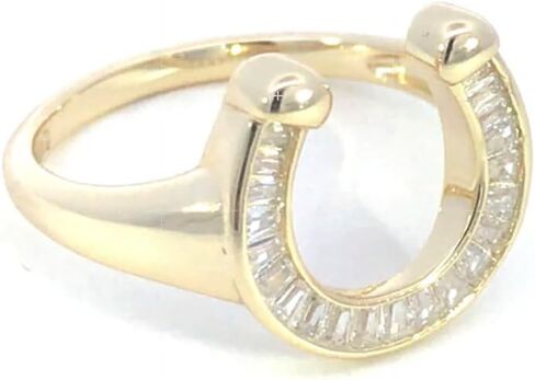 Gigi&Jen Make it happen Horseshoe Ring with Cubic Zirconia,14k Gold Plated over 925 Sterling Silver in Saudi Arabia