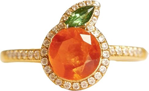 14K Gold Plated Oranges Statement Ring Juicy Orange Rings for Women Fruit Orange Rings in Saudi Arabia