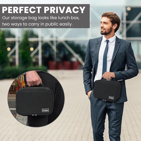 PODAHO Black Travel Odorless Bag with 10PCS Accessories, Portable Smell Proof Box Case with Lock, Great Gift for Friends. in Saudi Arabia