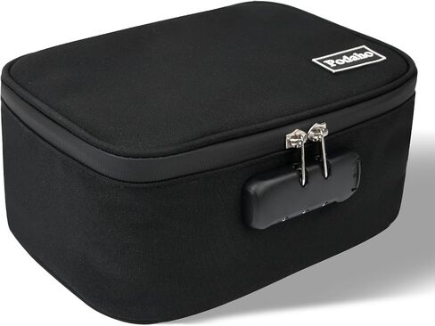 PODAHO Black Travel Odorless Bag with 10PCS Accessories, Portable Smell Proof Box Case with Lock, Great Gift for Friends. in Saudi Arabia