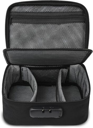 PODAHO Black Travel Odorless Bag with 10PCS Accessories, Portable Smell Proof Box Case with Lock, Great Gift for Friends. in Saudi Arabia