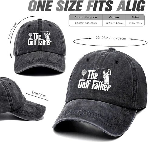 The Golf Father Funny Retro Washed Cotton Baseball Cap, Adjustable Lightweight and Breathable Unisex Outdoor Golfer Sport Sun Hat, Birthday Gifts for Men Dad Grandpa Husband Golf Lovers and Fans in Saudi Arabia