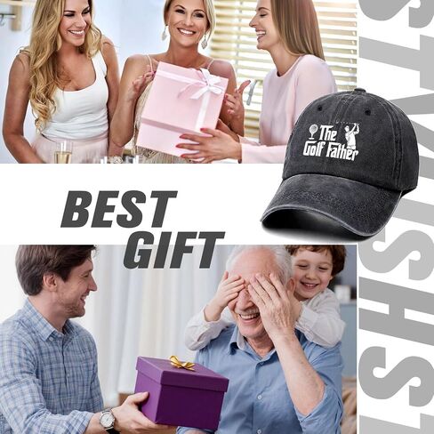 The Golf Father Funny Retro Washed Cotton Baseball Cap, Adjustable Lightweight and Breathable Unisex Outdoor Golfer Sport Sun Hat, Birthday Gifts for Men Dad Grandpa Husband Golf Lovers and Fans in Saudi Arabia