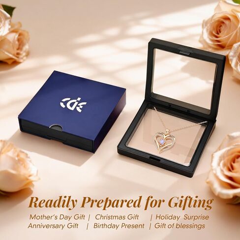 CDE I Love You Mom Heart Birthstone Necklace From Daughter Son Rose Jewelry Christmas Birthday Gifts for Women Grandma Nana New Mom in Saudi Arabia