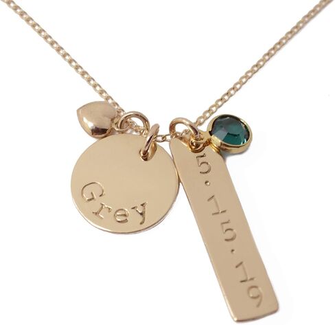 14K Gold Filled Personalized Name Birthstone Necklace - Mother's Day Birthstone Jewelry - Mom or New Grandma Pendant for Christmas in Saudi Arabia