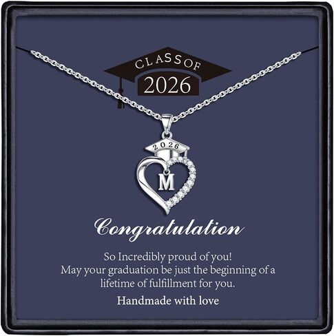 STORUP 2026 Graduation Gifts for Women Teen Girls, Heart Initial Necklaces With Class of 2026 Graduation Cap Necklace High School College Gifts for Women Her in Saudi Arabia