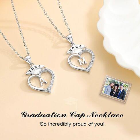 STORUP 2026 Graduation Gifts for Women Teen Girls, Heart Initial Necklaces With Class of 2026 Graduation Cap Necklace High School College Gifts for Women Her in Saudi Arabia