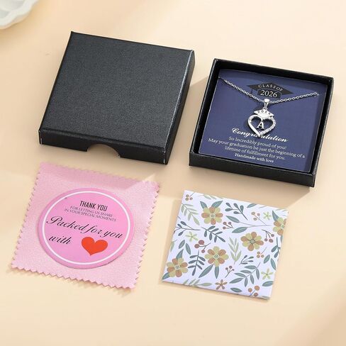 STORUP 2026 Graduation Gifts for Women Teen Girls, Heart Initial Necklaces With Class of 2026 Graduation Cap Necklace High School College Gifts for Women Her in Saudi Arabia