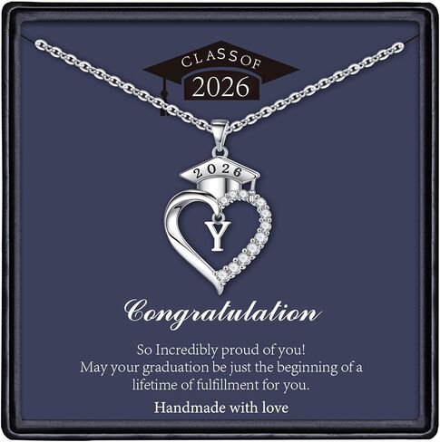 STORUP 2026 Graduation Gifts for Women Teen Girls, Heart Initial Necklaces With Class of 2026 Graduation Cap Necklace High School College Gifts for Women Her in Saudi Arabia