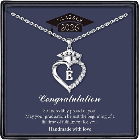 STORUP 2026 Graduation Gifts for Women Teen Girls, Heart Initial Necklaces With Class of 2026 Graduation Cap Necklace High School College Gifts for Women Her in Saudi Arabia