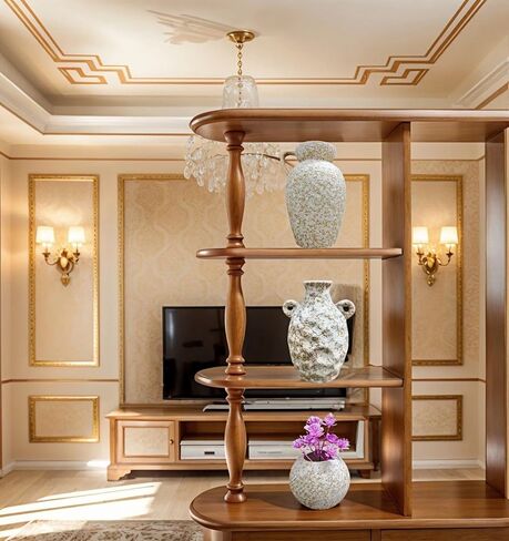 Medieval Minimalist Romantic Style Vase Set of 3，Ceramic Flower Vases Decor for Home Table Shelf Living Room Bed Room Kitchen Office Gift-Beige in Saudi Arabia