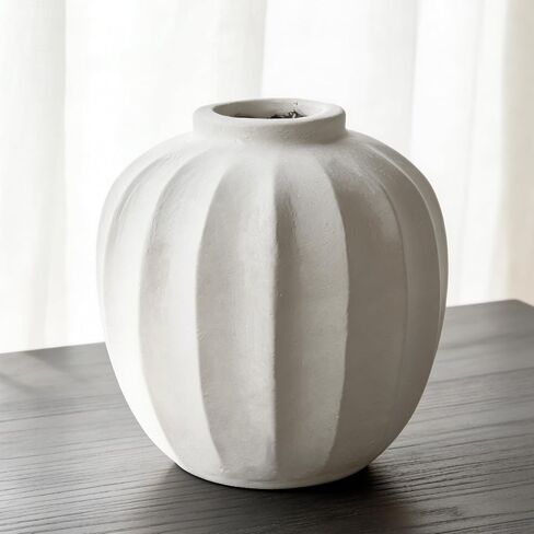 Oakrain Large White Rustic Vase - 11 inch Farmhouse Flower Vase for Home Decor, Decorative Centerpieces for Table, Shelf, Minimalist Floor Vases for Living Room, Bedroom, Entryway in Saudi Arabia